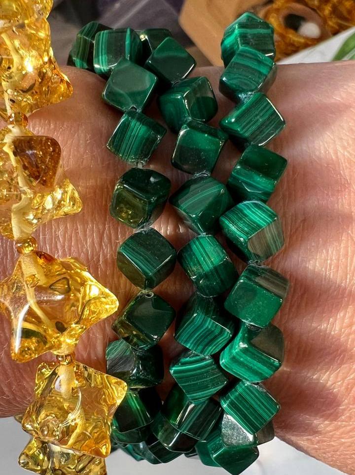 картинка Малахит Объемный кубик 6 мм  Набор из 3 шт. от магазина Одежда+